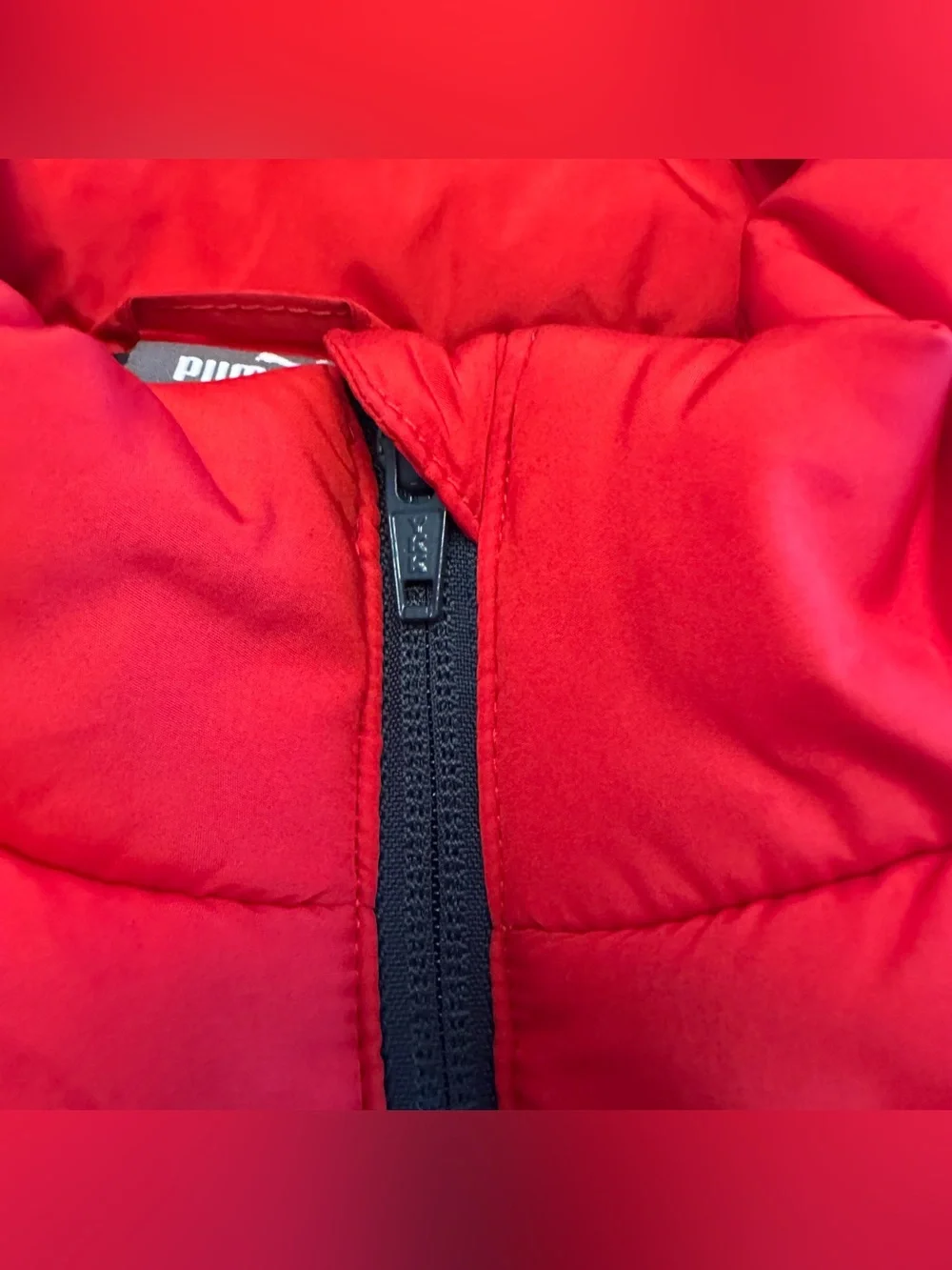 Puma Colorblock Puffer Vest, Size 10/12 or Medium Youth, Pockets, Casual Outdoor